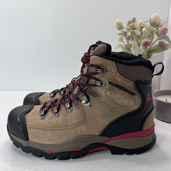 Ariat Endeavor Waterproof Carbon Toe Work Boots Mushroom Taupe Mens 10D - Picture 1 of 9
